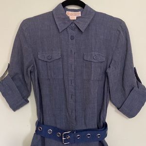 Michael Kors shirtwaist dress Linen/cotton blend with stylish belt. Like new!